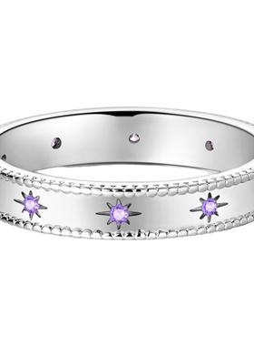 原创高级感铜镀S925银女小众设计2024新品爆款露珠耀夜星芒戒指