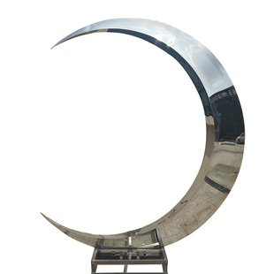 定制户外广场不锈光雕塑园林景观大型月亮雕像制作文化艺术品雕塑