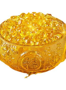 黄水晶聚宝盆摆件招财金黄色琉璃元宝聚财家居摆设开业乔迁礼品