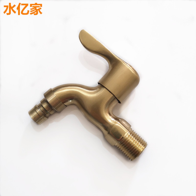 拉丝金入墙式洗衣机水龙头锌合金铜色拖把池尖嘴快开龙头 厂家