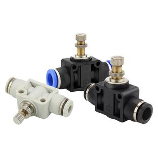 气管接头管道节流阀门LSA4/6/8/10mm快速接头气流调气阀可调流量