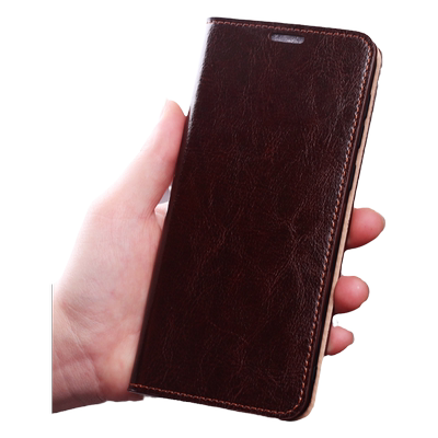 红米note14插卡牛皮手机壳翻盖