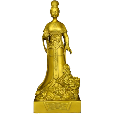 黄铜女娲娘娘铜像摆件娘娘站像
