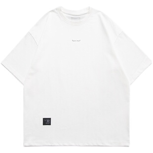 Quentin Marx日系男士320g重磅短袖T恤宽松休闲潮牌素Tee大码夏潮