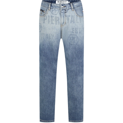 PP意大利轻奢男装2025春季新款水洗牛仔裤纯色修身百搭休闲裤子男