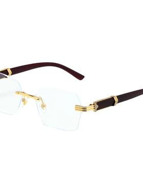 欧美无框切边现代风墨镜男