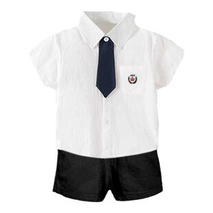 夏款男宝宝生日礼服英伦领带绅士服西装礼服花童婴儿男孩演出服潮