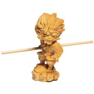 黄杨木雕刻齐天大圣孙悟空新版乐清汽车摆件家居手工艺礼品小摆件