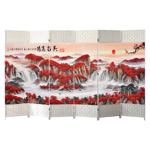 新中式轻奢屏风隔断客厅折叠可移动现代简约办公室卧室遮挡帘平风