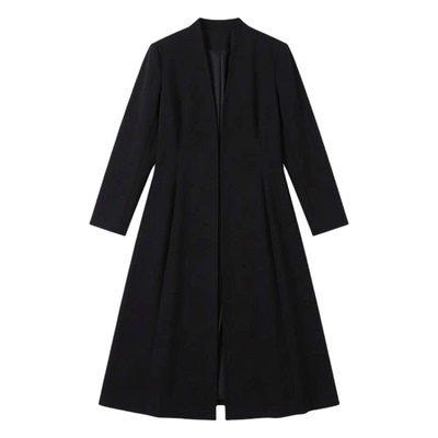 过膝修身风衣外套收腰显瘦大衣