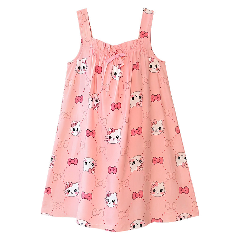 女童睡裙A类棉绸夏季薄款家居服