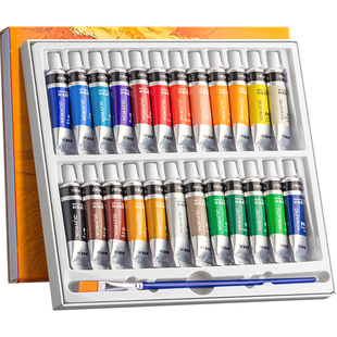 得力丙烯颜料套装防水防晒不掉色儿童涂鸦无毒石塑粘土可水洗纺织画画彩绘油画diy手绘墙绘小支盒装专用染料