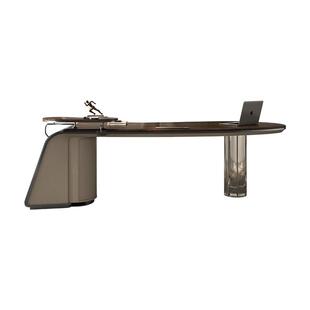 Toppinis意式轻奢弧形书桌纯实木高端办公室书桌轻奢高级感老板桌