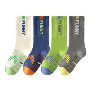 儿童袜子男童长筒袜春秋款纯棉无骨秋季中大童学生篮球运动小腿袜