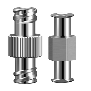 金属鲁尔接头外螺纹双头双母全金属针筒对接针筒分装头转接头