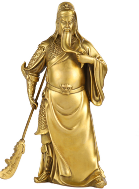 纯黄铜关公武财神客厅供奉