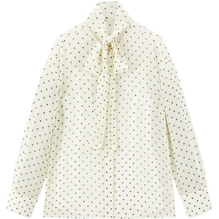 【商场同款】太平鸟 法式波点飘带长袖衬衫吊带两件套女A1CDG1393