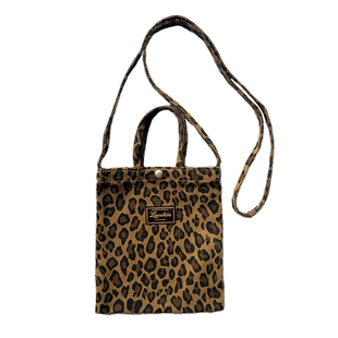 Leonikita超酷复古豹纹斜挎手拎迷你随身帆布小方包