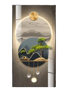 高级感玄关迎客松新中式