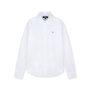 R2W经典白色棉弹力职业正肩修身衬衫女春秋百搭休闲通勤浅蓝衬衣