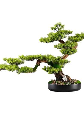 室内软装摆件迎客松仿真盆景