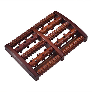 实木脚底按摩器 脚部按摩仪足底涌泉穴经络疏通 带钉滚轮按摩神器