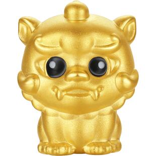 周六福黄金转运珠5d硬金定价九华山谛听吉富瑞兽路路通新年礼物