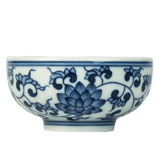 三勤堂景德镇陶瓷手绘青花缠枝莲普洱杯景德镇主人功夫茶杯