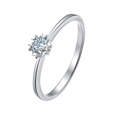 纯银仿真莫桑石钻戒女款情人节