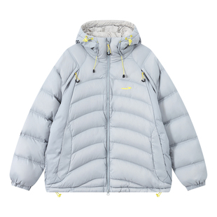 江南先生NewJNXS户外功能面料多口袋90白鸭绒连帽排骨羽绒服男女