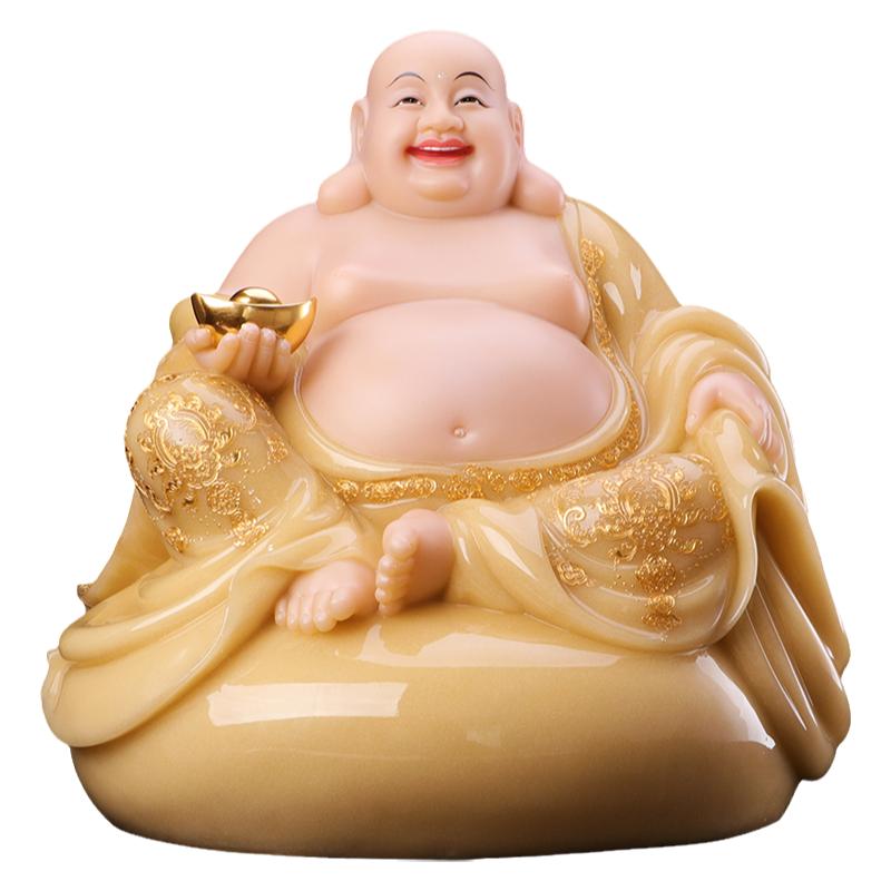 汉白玉大肚弥勒佛像家用笑佛摆件