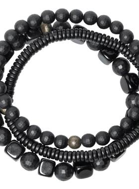 街头风小众饰品兄弟手串黑玛瑙