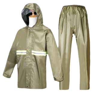 3520帆布分体式劳保工地成人加厚防水抗磨刮全身防暴雨衣雨裤套装