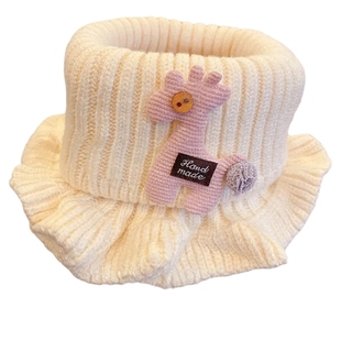 儿童毛线针织围脖冬季防寒保暖宝宝休闲脖套男童女孩小鹿卡通套脖