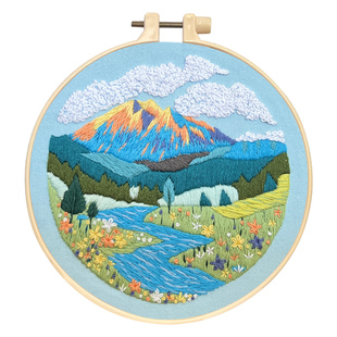 指间非遗鲁绣diy刺绣手工材料包欧式立体绣花风景法式布艺绣品