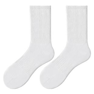 子墨袜子男士夏季厚款纯棉长筒袜保暖防臭毛巾底袜纯色男生长袜男