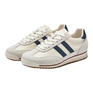 MILLIE'S/妙丽2026春秋圆头磨砂皮喜爱系带阿甘鞋防滑德训鞋女鞋