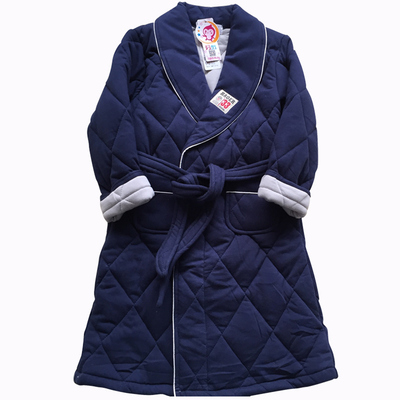 男童纯棉睡袍三层加厚冬季