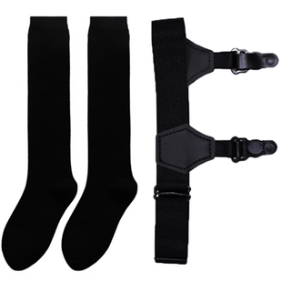 朋克腿环袜子女秋款黑色丝袜日系小腿袜jk制服夏季薄款袜夹半筒袜