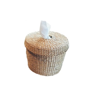 草编餐巾盒抽纸巾盒徐行工艺黄草藤编卷筒纸北欧ins简约桌面收纳