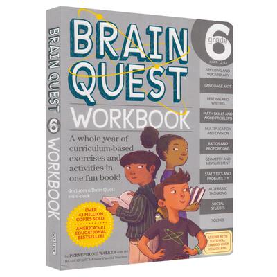 Brain Quest Workbook Grade 6 大脑任务 六年级问答教辅 bq练习册全科 幼少儿智力问答 英文原版进口
