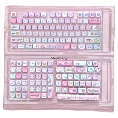 猫尔本魔法月野主题键帽MAO/原厂高度热升华PC印刷透明大全套十字