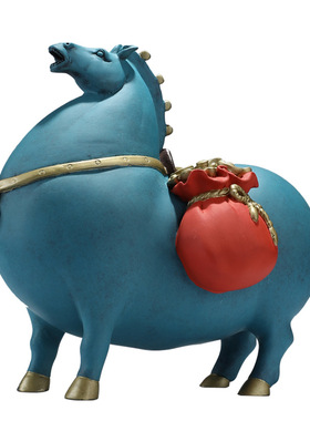 黄铜唐马摆件招财好运中式2026马