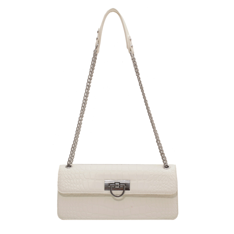 质感小众腋下包包女2025新款ins时尚高级感链条法棍包白色斜挎包