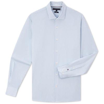 Tommy男府绸通勤细条纹修身衬衫