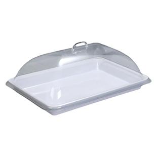 长方形密胺托盘带盖熟食凉菜展示盘带盖摆摊盘超市展示盘保鲜盖罩