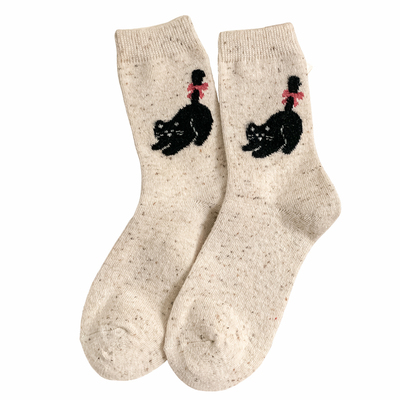 袜子女款卡通可爱加厚保暖中筒袜