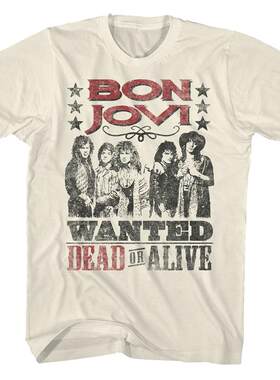 BonJovi摇滚美式复古T恤