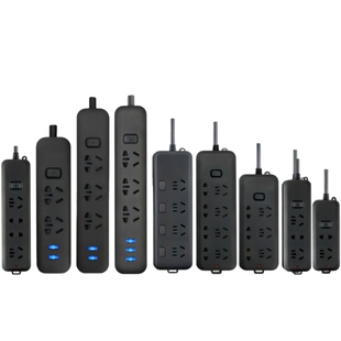 黑色独立开关插排不带线排插带usb无线插排接线板家用插排自接线