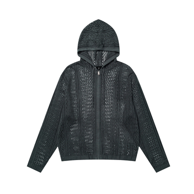 Ovdy镂空透气毛衣针织衫外套